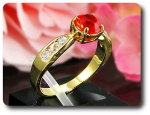 1x6mm Red Ruby Ring