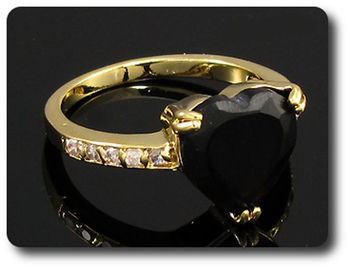 1x10mm Black Sapphire Ring