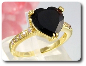 1x10mm Black Sapphire Ring