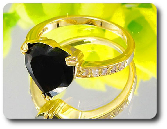 1x10mm Black Sapphire Ring