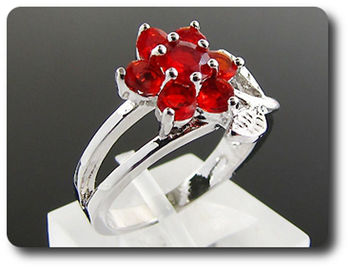 7x5-3mm Red Ruby Ring