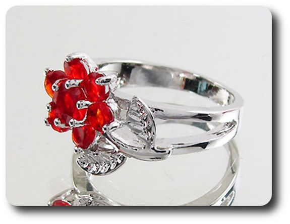 7x5-3mm Red Ruby Ring