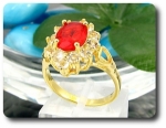 1x9mm Red Ruby Ring