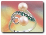 2x6mm Fresh Water Pearl Ring