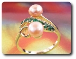 BAGUE PERLE & EMERAUDE