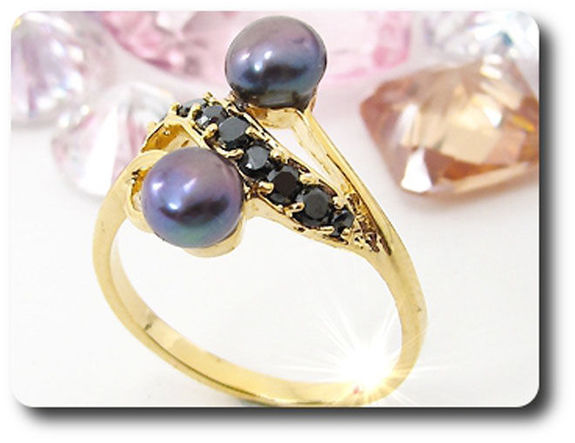 2x6mm Fresh Water Pearl Ring