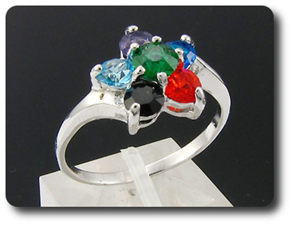 6x4mm Multicolor Topaz Ring