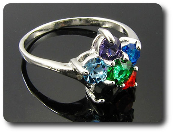 6x4mm Multicolor Topaz Ring