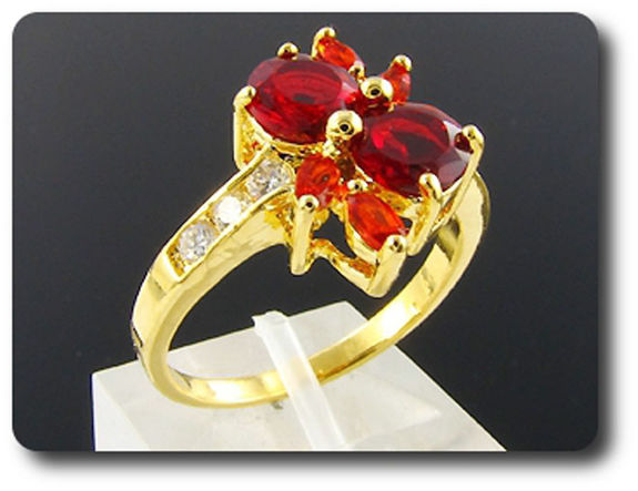 6x6-4mm Red Ruby Ring