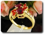 6x6-4mm Red Ruby Ring