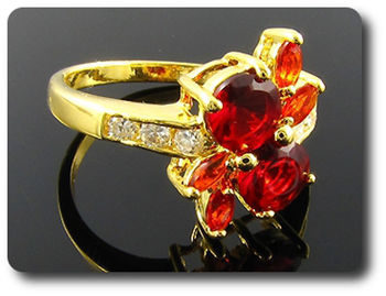6x6-4mm Red Ruby Ring