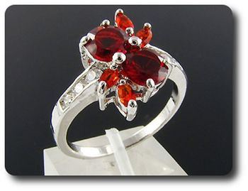 6x6-4mm Red Ruby Ring