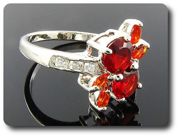 6x6-4mm Red Ruby Ring