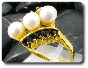 3x6mm Fresh Water Pearl Ring