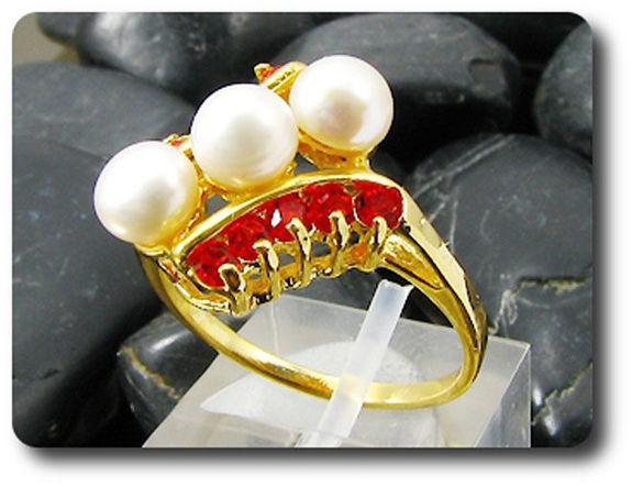 3x6mm Fresh Water Pearl Ring