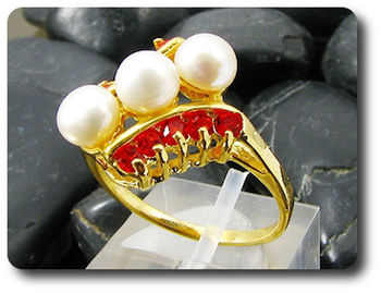 3x6mm Fresh Water Pearl Ring