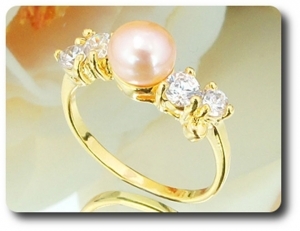 1x8mm Fresh Water Pearl Ring