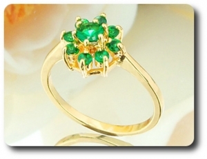 13x5-3mm Green Emerald Ring