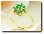 13x5-3mm Green Emerald Ring