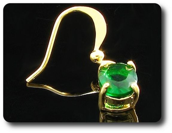 2x8mm Green Emerald Earrings