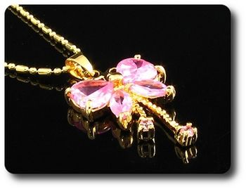 6x8-2 mm Pink Sapphire Pendant