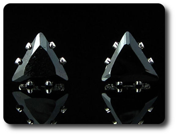 BOUCLES D'OREILLE SAPHIR NOIR