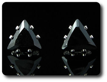 BOUCLES D'OREILLE SAPHIR NOIR