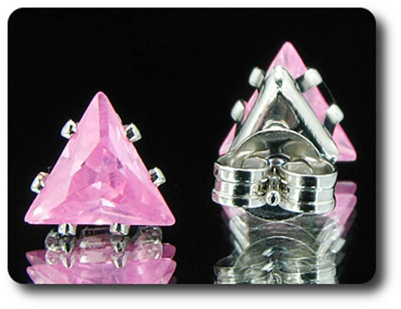 BOUCLES D'OREILLE SAPHIR ROSE