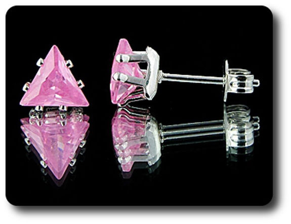 BOUCLES D'OREILLE SAPHIR ROSE