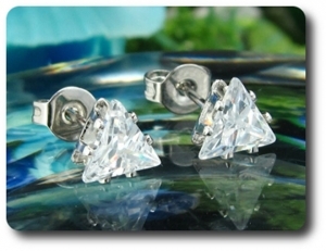 2x7mm Simulated Diamond Earrings