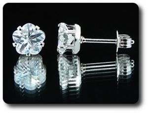 2x6mm Simulated Diamond Earrings
