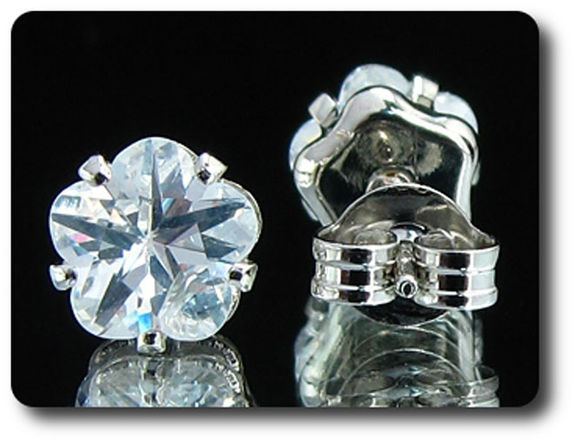 2x6mm Simulated Diamond Earrings