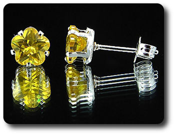 BOUCLES D'OREILLE TOPAZE JAUNE