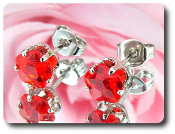 2x6mm Red Ruby Earrings