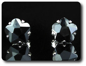 BOUCLES D'OREILLE SAPHIR NOIR