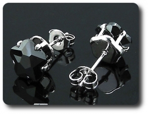 BOUCLES D'OREILLE SAPHIR NOIR