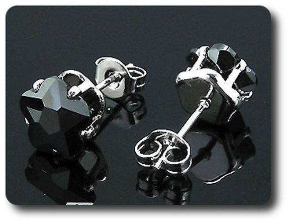 BOUCLES D'OREILLE SAPHIR NOIR