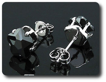 BOUCLES D'OREILLE SAPHIR NOIR