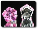 BOUCLES D'OREILLE SAPHIR ROSE