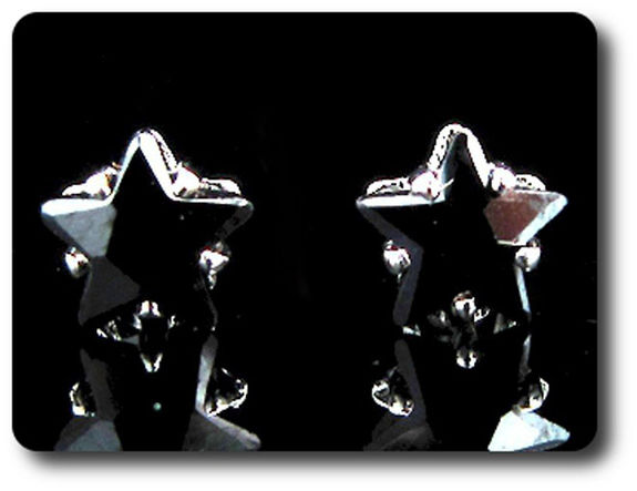 BOUCLES D'OREILLE SAPHIR NOIR