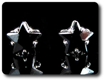 BOUCLES D'OREILLE SAPHIR NOIR