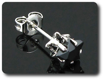 BOUCLES D'OREILLE SAPHIR NOIR