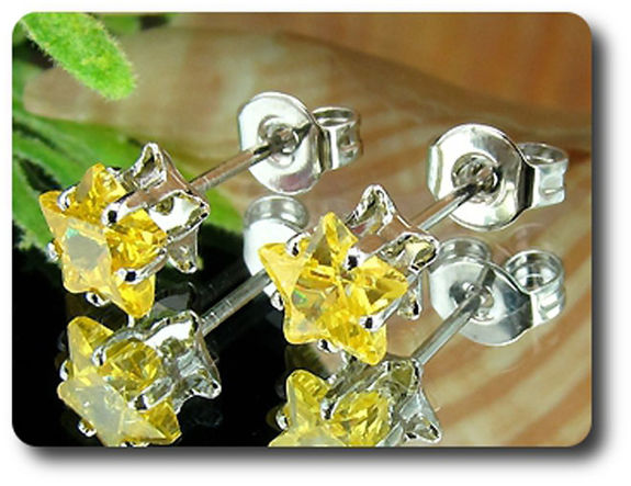 BOUCLES D'OREILLE TOPAZE JAUNE