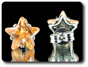 2x6mm Orange Sapphire Earrings