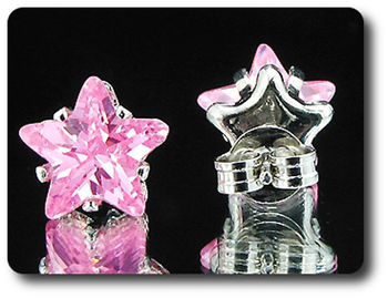 BOUCLES D'OREILLE SAPHIR ROSE