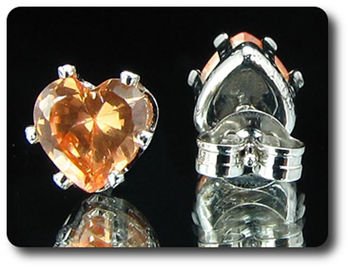 BOUCLES D'OREILLE SAPHIR ORANGE