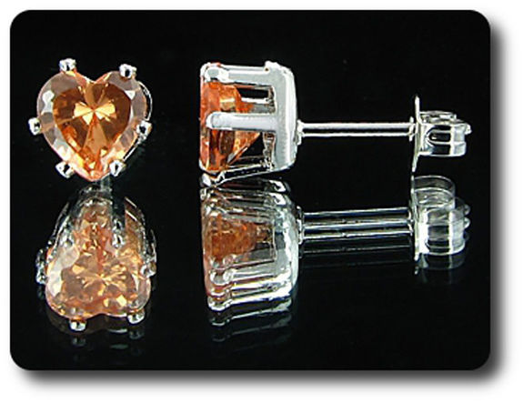 BOUCLES D'OREILLE SAPHIR ORANGE