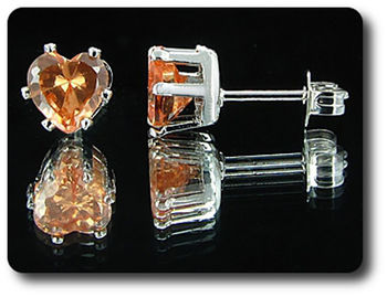 BOUCLES D'OREILLE SAPHIR ORANGE