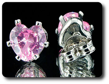 2x6mm Pink Sapphire Earrings