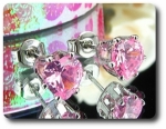 2x6mm Pink Sapphire Earrings